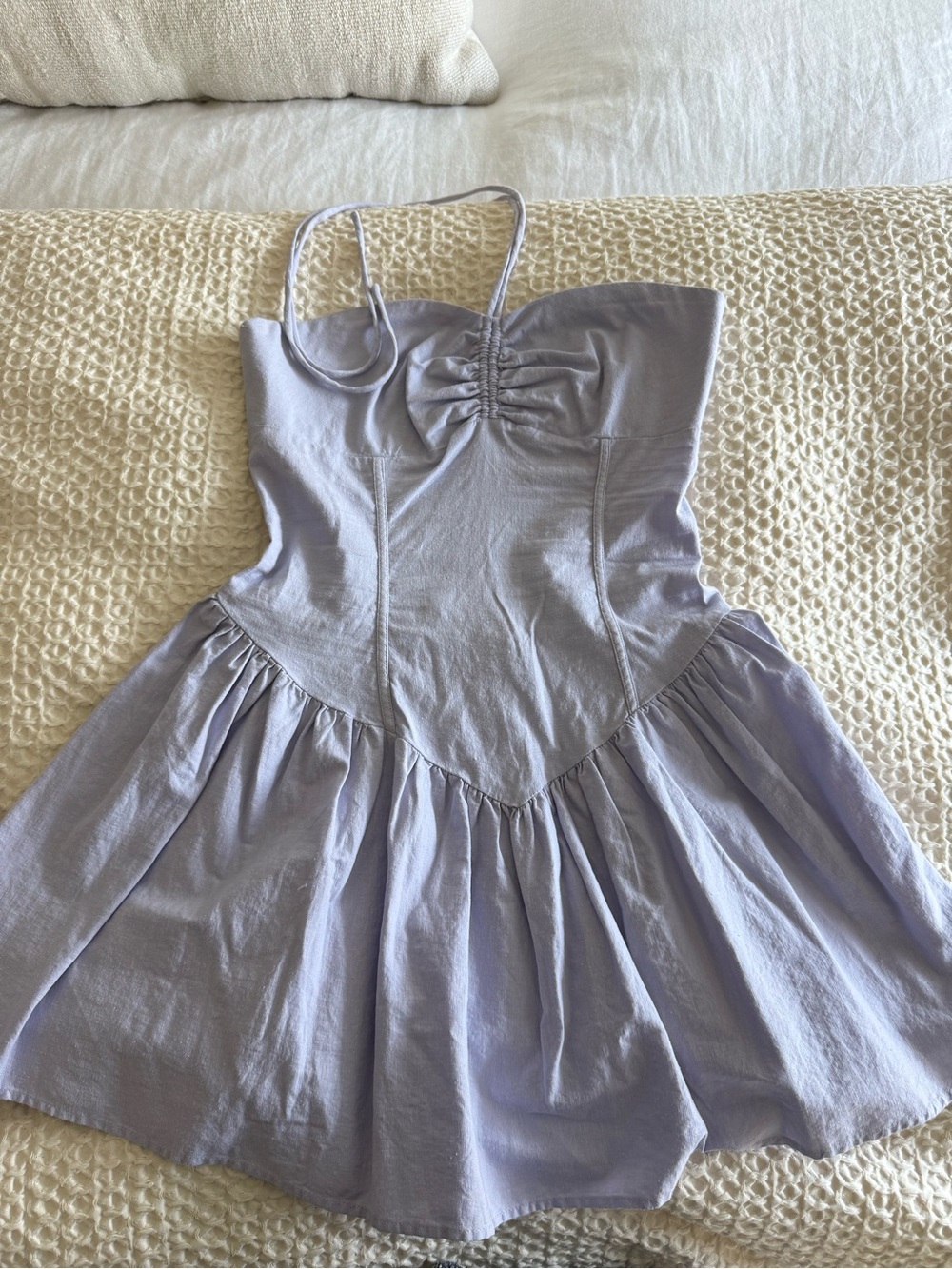 Lavender Mini Sundress with Sweetheart Bodice